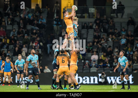 Sydney, Australien. 25 Mai, 2019. Line out während des Super Rugby-spiel zwischen Waratahs und Jaguares an Bankwest Stadion, Sydney, Australien, am 25. Mai 2019. Foto von Peter Dovgan. Nur die redaktionelle Nutzung, eine Lizenz für die gewerbliche Nutzung erforderlich. Keine Verwendung in Wetten, Spiele oder einer einzelnen Verein/Liga/player Publikationen. Credit: UK Sport Pics Ltd/Alamy leben Nachrichten Stockfoto