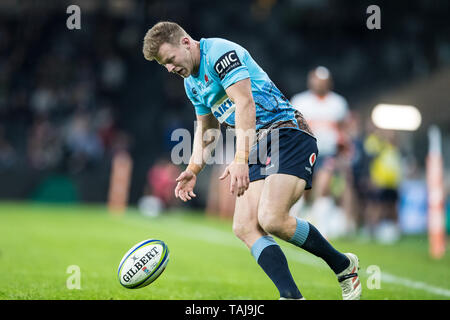 Sydney, Australien. 25 Mai, 2019. Cam Clark von Waratahs während des Super Rugby-spiel zwischen Waratahs und Jaguares an Bankwest Stadion, Sydney, Australien, am 25. Mai 2019. Foto von Peter Dovgan. Nur die redaktionelle Nutzung, eine Lizenz für die gewerbliche Nutzung erforderlich. Keine Verwendung in Wetten, Spiele oder einer einzelnen Verein/Liga/player Publikationen. Credit: UK Sport Pics Ltd/Alamy leben Nachrichten Stockfoto