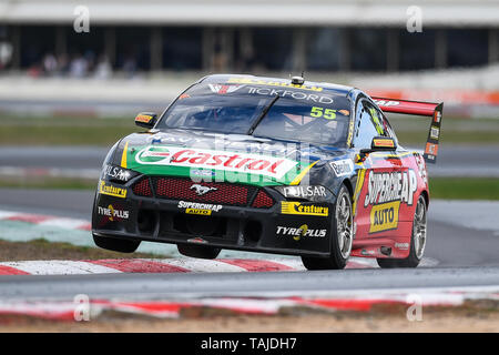 Winton, Victoria, Australien. 25 Mai, 2019. Die Jungfrau Australien Supercars Meisterschaft; Chaz Mostert treibt die Tickford Racing Ford Mustang während qualifizieren für die Winton SuperSprint Credit: Aktion plus Sport/Alamy leben Nachrichten Stockfoto