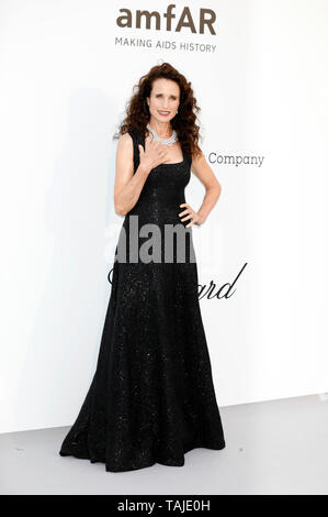 Andie MacDowell die Teilnahme an der 26. amfAR Cinema Against Aids Gala während des 72. Filmfestival von Cannes im Hotel du Cap-Eden-Roc am 23. Mai 2019 in Antibes Stockfoto