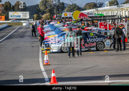 Winton, Victoria, Australien. 26. Mai 2019. Jungfrau australische Supercars Meisterschaft Lkw unterstützen Winton Jom-Race Fourteen-Pit Lane. Kredit Brett Keating/Alamy Leben Nachrichten. Stockfoto