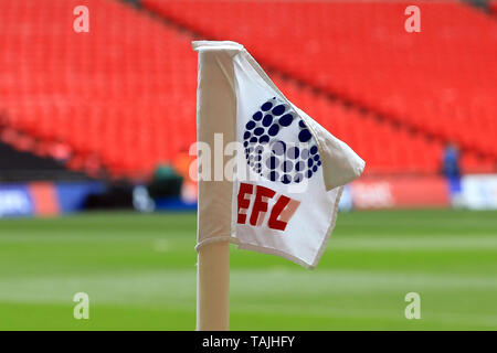 London, Großbritannien. 26. Mai 2019. Eine allgemeine Ansicht der Fahne im Stadion bereits heute. Skybet Fußball Liga Play off Finale, Charlton Athletic v Sunderland im Wembley Stadion in London am Sonntag, den 26. Mai 2019. Dieses Bild dürfen nur für redaktionelle Zwecke verwendet werden. Nur die redaktionelle Nutzung, eine Lizenz für die gewerbliche Nutzung erforderlich. Keine Verwendung in Wetten, Spiele oder einer einzelnen Verein/Liga/player Publikationen. Credit: Andrew Orchard sport Fotografie/Alamy leben Nachrichten Stockfoto