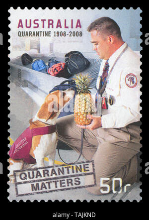 Australien - CIRCA 2008: Eine Briefmarke gedruckt in Australien gewidmet der Quarantäne, ca. 2008 Stockfoto