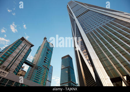 Wolkenkratzer in Futian Central Business District. Shenzhen, Guangdong Province, China. Stockfoto