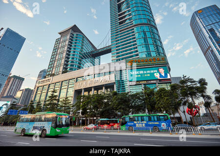Wolkenkratzer in Futian Central Business District. Shenzhen, Guangdong Province, China. Stockfoto