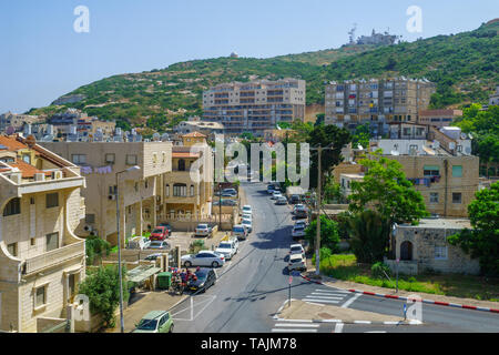 Haifa, Israel - 18. Mai 2019: Blick auf Ein hayam Nachbarschaft, mit Einheimischen, Haifa, Israel Stockfoto