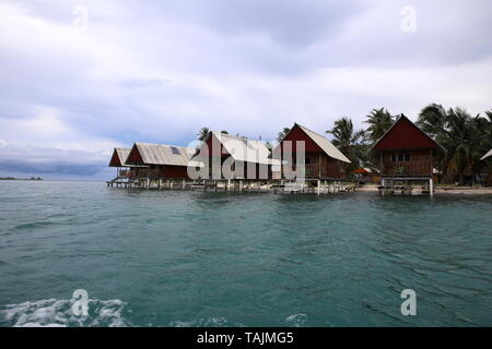 Ökotourismus Bungalows in den San Blas Inseln Panama Stockfoto