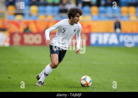 Gdynia, Polen, 25. Mai, 2019: yacine Adli läuft mit dem Ball während der 2019 FIFA U-20 WM Gruppe E Übereinstimmung zwischen Frankreich und Saudi-arabien in Gdynia Stadion in Gdynia. Credit: Tomasz Zasinski/Alamy leben Nachrichten Stockfoto