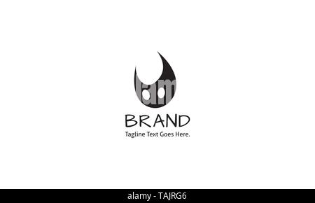 Cat Face Abstrakte schwarz Vektor Logo Design Stock Vektor