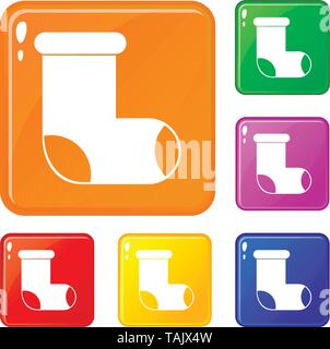 Filz boot Icons Set Vector Farbe Stock Vektor