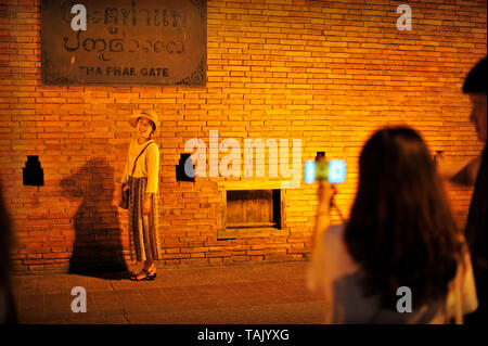 Tha Phae Gate alte Stadt Chiang Mai Thailand Stockfoto