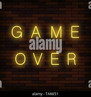 Spiel über Zeichen auf roten Hintergrund. Stock Vektor