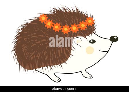 Coole kleine graue Igel im Comic-stil tragen. cartoon Emoticon Muster Spielzeug. Stock Vektor