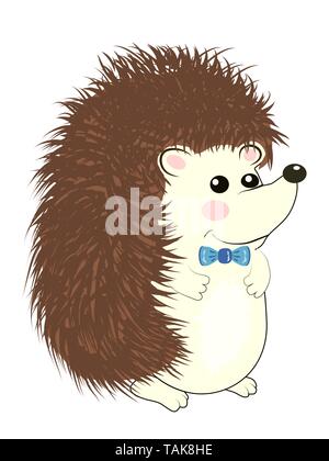 Coole kleine graue Igel im Comic-stil tragen. cartoon Emoticon Muster Spielzeug. Stock Vektor