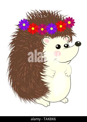 Coole kleine graue Igel im Comic-stil tragen. cartoon Emoticon Muster Spielzeug. Stock Vektor