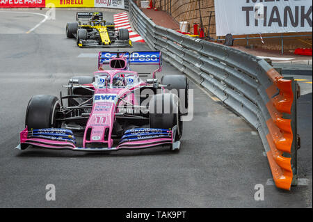 Monte Carlo / Monaco - 26/05/2019 - Sergio Perez vor Nico Hulkenbergduring F1 GP Monaco Stockfoto