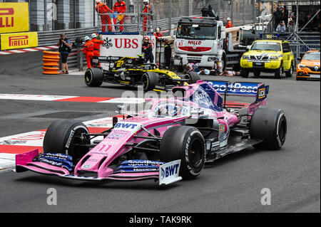 Monte Carlo / Monaco - 26/05/2019 - #11 SERGIO PEREZ (MEX, Racing, RP19) Vor #27 Nico Hülkenberg (GER, Renault F1 Team, R.S. 19) Bei t Stockfoto