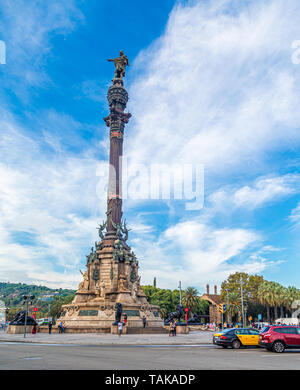 BARCELONA, SPANIEN - 24. September 2016: Barcelona ist die Hauptstadt und größte Stadt in Katalonien, Spanien. Barcelona ist ein Verkehrsknotenpunkt, der mit dem Port von B Stockfoto