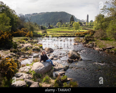 Kleine Creek art Glendalough in den Wicklow Mountains in Irland - Reise Fotografie Stockfoto