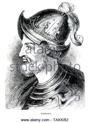 Stephen, 1092/6 - 1154, wurde König von England von 1135 bis zu seinem Tod Stockfoto