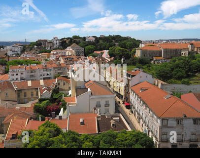 Blick über die Dächer von Lissabon von Sao Vicente in Lissabon Stockfoto