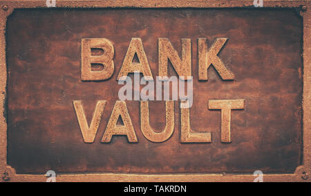 Grunge alten Retro Zeichen für eine Bank Vault Stockfoto