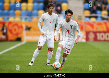Gdynia Stadion, Gdynia, Polen - 26. Mai, 2019: keito Nakamura aus Japan in Aktion während der FIFA U-20-Weltmeisterschaft zwischen Mexiko und Japan (Gruppe B) in Gdynia gesehen. (Endstand; Mexiko 0:3 Japan) Stockfoto