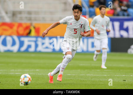 Gdynia Stadion, Gdynia, Polen - 26. Mai, 2019: Yukinari Sugawara aus Japan in Aktion während der FIFA U-20-Weltmeisterschaft zwischen Mexiko und Japan (Gruppe B) in Gdynia gesehen. (Endstand; Mexiko 0:3 Japan) Stockfoto