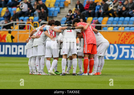 Gdynia Stadion, Gdynia, Polen - 26. Mai, 2019: National Team von Japan in Aktion während der FIFA U-20-Weltmeisterschaft zwischen Mexiko und Japan (Gruppe B) in Gdynia gesehen. (Endstand; Mexiko 0:3 Japan) Stockfoto