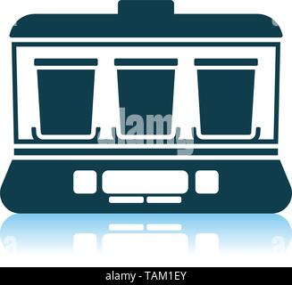 Joghurt Maker Machine Symbol. Schatten Reflexion Design. Vector Illustration. Stock Vektor