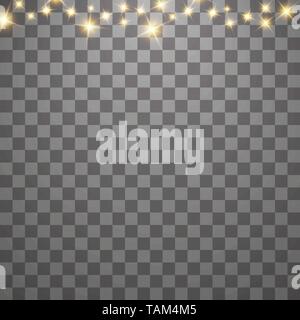 Der Staub ist gelb. gelb, Funken und Goldene Sterne leuchten mit speziellen Licht. Vektor funkelt auf einen transparenten Hintergrund. Weihnachten Licht Effekt Stock Vektor