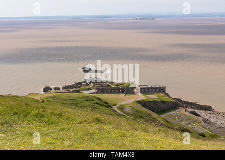 Brean nach unten Fort, Somerset, England Stockfoto