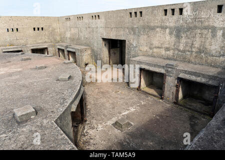 Brean Down Palmerston Fort, Innenraum. Ein historisches Wahrzeichen, Somerset, England, Großbritannien Stockfoto