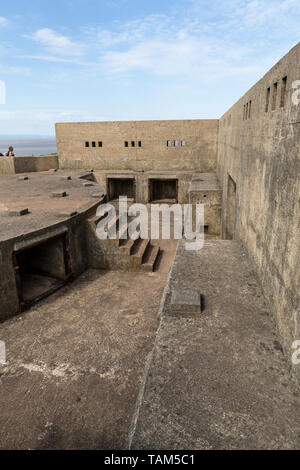 Brean Down Palmerston Fort, Innenraum. Ein historisches Wahrzeichen, Somerset, England, Großbritannien Stockfoto