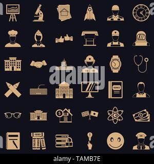 Intelligente Symbole gesetzt, einfachen Stil Stock Vektor