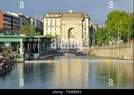 Mailand (Italien), die Darsena, alte Werft Stockfoto