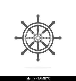 Schiff rad Symbol auf weißem Hintergrund Stock Vektor