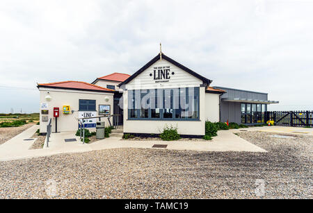 End of the Line Restaurant in Romney, Hythe and Dymchurch Railway Dungeness Station in Dungeness Kent England Stockfoto