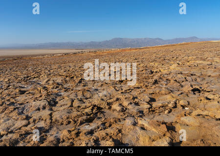 Konkretionen des Salz Felsen am Dallol in der danakil Depression in Äthiopien, Afrika. Stockfoto