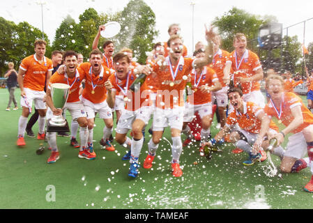 Bloemendaal, Niederlande. 26 Mai, 2019. Bloemendaal, während der Premier League hockey Playoffs finale Bloemendaal vs Kampong Credit: Pro Schüsse/Alamy leben Nachrichten Stockfoto