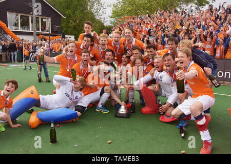 Bloemendaal, Niederlande. 26 Mai, 2019. Bloemendaal, während der Premier League hockey Playoffs finale Bloemendaal vs Kampong Credit: Pro Schüsse/Alamy leben Nachrichten Stockfoto