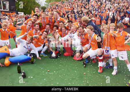 Bloemendaal, Niederlande. 26 Mai, 2019. Bloemendaal, während der Premier League hockey Playoffs finale Bloemendaal vs Kampong Credit: Pro Schüsse/Alamy leben Nachrichten Stockfoto