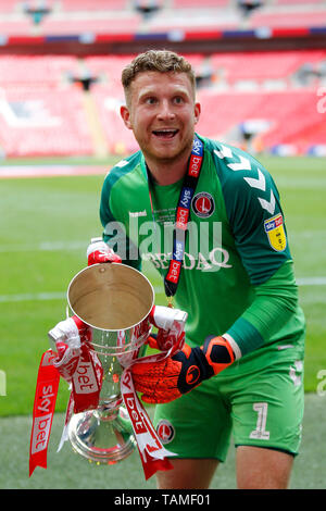 London, Großbritannien. 26. Mai 2019. Während der EFL Sky Bet Liga 1 Play-Off Finale zwischen Charlton Athletic und Sunderland im Wembley Stadion, London, England am 26. Mai 2019. Foto von Carlton Myrie. Nur die redaktionelle Nutzung, eine Lizenz für die gewerbliche Nutzung erforderlich. Keine Verwendung in Wetten, Spiele oder einer einzelnen Verein/Liga/player Publikationen. Credit: UK Sport Pics Ltd/Alamy leben Nachrichten Stockfoto