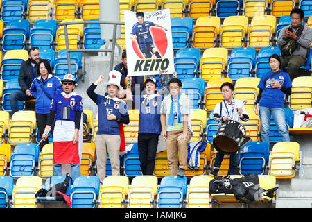 Gdynia, Polen. Credit: D. am 26 Mai, 2019. Die japanischen Fans (JPN) Fußball: FIFA U-20 WM Polen 2019 match Mexiko 0-3 Japan in Gdynia Stadion in Gdynia, Polen. Credit: D. Nakashima/LBA/Alamy leben Nachrichten Stockfoto