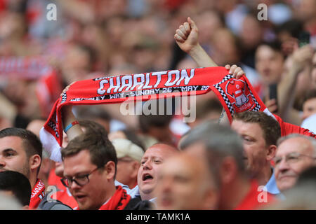 LONDON, ENGLAND 26. Mai während der Sky Bet Liga 1 Play off Finale zwischen Charlton Athletic und Sunderland im Wembley Stadion, London am Sonntag, den 26. Mai 2019. (Credit: Leila Coker | MI Nachrichten) Stockfoto