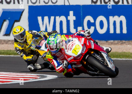 Castle Donington, Leicestershire, UK. 25 Mai, 2019. Bennetts British Superbike Championship; Andrew Irwin reiten sein Honda Racing Credit: Aktion plus Sport/Alamy leben Nachrichten Stockfoto