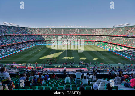 25. Mai 2019, Estadio Benito VillamarIn, Sevilla, Spanien: Copa del Rey Fußball Finale, FC Barcelona gegen Valencia; einen Panoramablick auf die Benito Villamarin Stadion vor dem Spiel Stockfoto