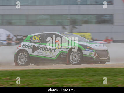 Silverstone, Northampton, Großbritannien. 26 Mai, 2019. 26. Mai 2019, Silverstone, Northampton, England, Speedmachine 2019 Festival; Mark Higgins (GBR) in der Peugeot 208 für Team Mark Higgins bei der Qualifizierung der Welt Rallycross in Silverstone Credit: Aktion Plus Sport Bilder/Alamy leben Nachrichten Stockfoto