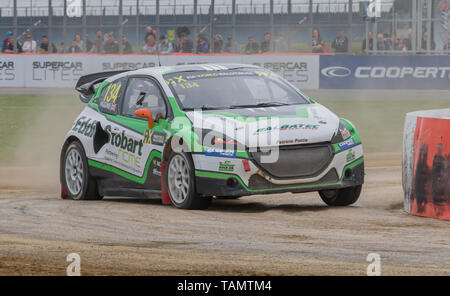 Silverstone, Northampton, Großbritannien. 26 Mai, 2019. 26. Mai 2019, Silverstone, Northampton, England, Speedmachine 2019 Festival; Mark Higgins (GBR) in der Peugeot 208 für Team Mark Higgins bei der Qualifizierung der Welt Rallycross in Silverstone Credit: Aktion Plus Sport Bilder/Alamy leben Nachrichten Stockfoto