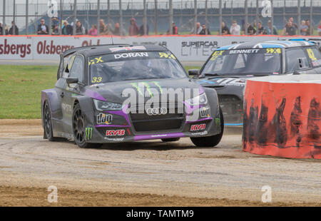 Silverstone, Northampton, Großbritannien. 26 Mai, 2019. 26. Mai 2019, Silverstone, Northampton, England, Speedmachine 2019 Festival; Liam Doran (GBR) im Audi S1 für Team Monster Energy RX Kartell bei der Qualifizierung der FIA World Rallycross Meisterschaft in Silverstone Credit: Aktion Plus Sport Bilder/Alamy leben Nachrichten Stockfoto